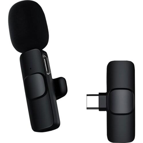 Radio Equipment Microphone Wireless Clip-on Lavalier Microphone Universal For iphone 12 Xiaomi Huawei Meizu Type-C Mic