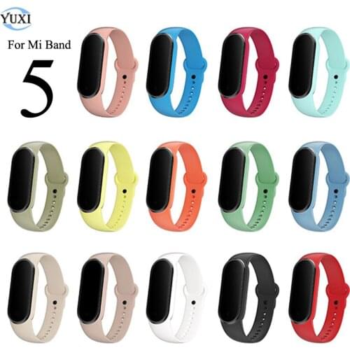 YuXi Strap for Xiaomi Mi Band 5 Sport Wristband Silicone Bracelet Miband 5 Watch Replacement Straps