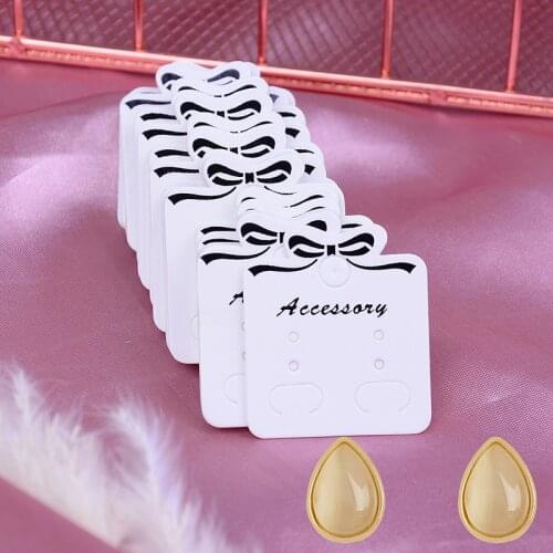 100Pcs Ear Studs Jewelry Card Tag Marking Label Tags Necklace/Earring/Hairpin/Pendant Packing Cards Jewelry Displays Paper Kraft