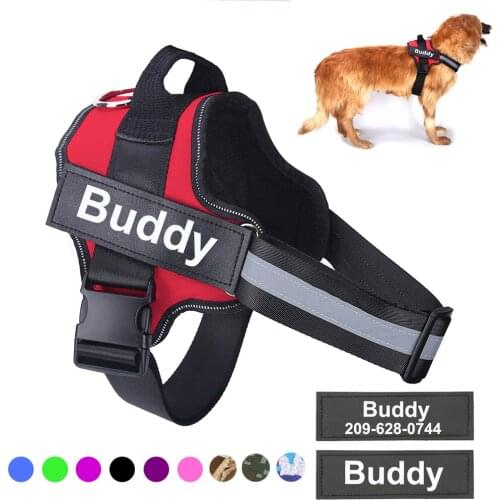 Personalized Dog Harness NO PULL Reflective Breathable Adjustable Pet Harness For Small large Dog Harness Vest With Custom patch