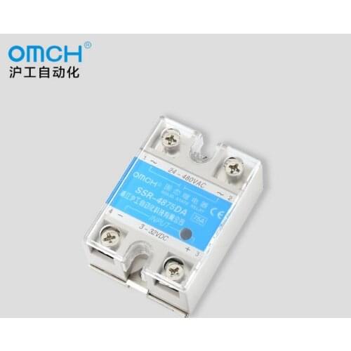 SSR-4875DA 75A Single Phase 3-32VDC to 24-480VAC Solid State Relay