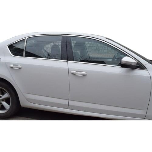 Stainless steel car window trims for skoda octavia a7 2013 2014 2015 2016 2017 2018