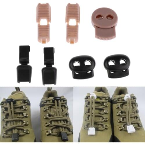 Heavy Duty Double Hole Nylon Cord Lock Clamp Toggle Stop Slider Barrel Replacement Locks for Shoelace Paracord Accessory Cordage