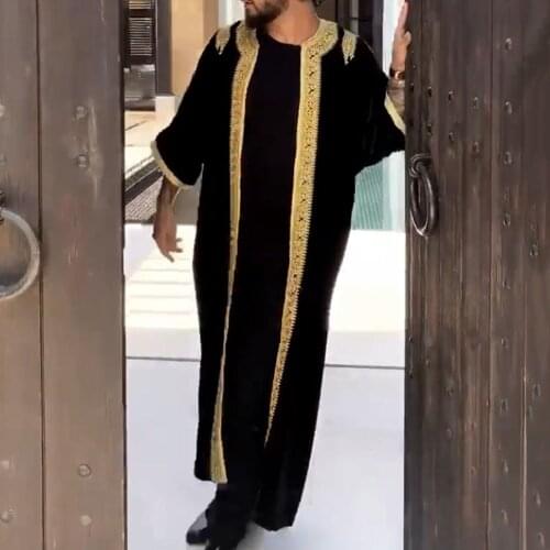 African Traditional Mens Shirt Casual Round Neck Striped Long Shirt 2021 Spring Autumn Muslim Black Robe Male Dashiki Tops 4XL