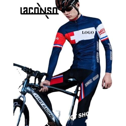 LACONSO Cycling Clothing Bicycle Mens 2021 New Spring Summer Long-Sleeved Suit Mountain Bike Road Pants Jersey Uniform Equipment