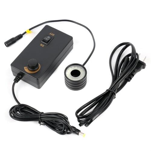 Agnicy Video Microscope 28mm 32LED High Brightness White Aluminum Alloy Auxiliary Light Source Adjustable Ring Light Source