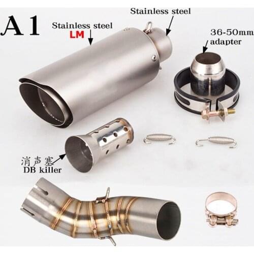 Slip-on 51mm Z900 Motorcycle exhaust muffler middle link pipe escape with DB killer forZ900 2017 2018 2019 2020 YEARS