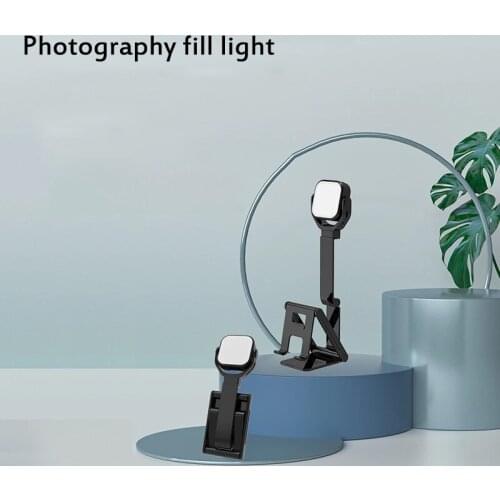 Live selfie photography fill light beauty LED warm white dimming high brightness foldable enhanced mobile phone holder artifact