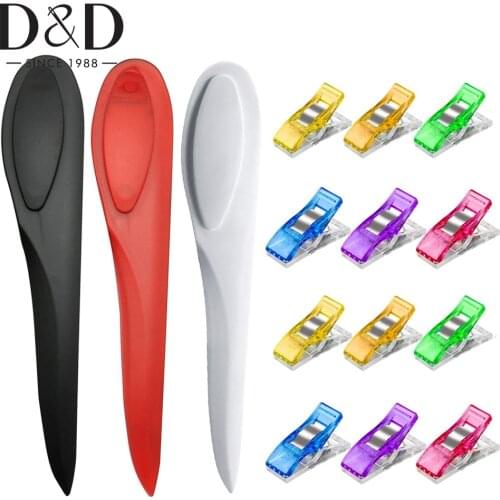 20Pcs Sewing Clips and 3Pcs Point Tuner Seam Creaser Creases Sewing Tool Plastic Sewing Marker Tool for Sewing Quilting Craft