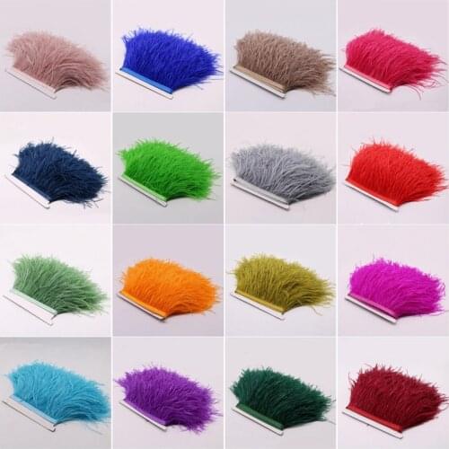 1Meters 10-15CM High Quality Colored Real Ostrich Feather Trim Tape Skirt/dress/costume Ostrich Feathers Ribbon Trimmings Sewing