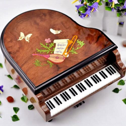 30 Tone Vintage Grand Piano Wooden Music Box Desktop decoration Romantic February 14 Valentines Day Gifts For Girlfriend