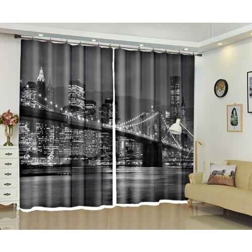 London Bridge 3d Curtains For Living Room Window Treatments Modern Curtains For Beding Room living room High-precision Shade