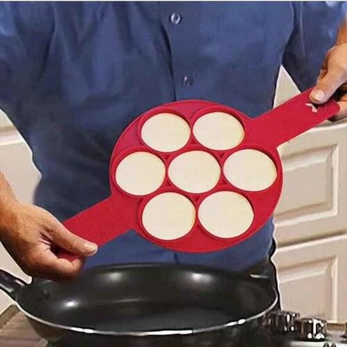 Non Stick Flippin' Fantastic Pancake Pan Flip Perfect Breakfast Maker Eggs Omelette Flipjack Tools 7 and 4 Grids Pancake Maker