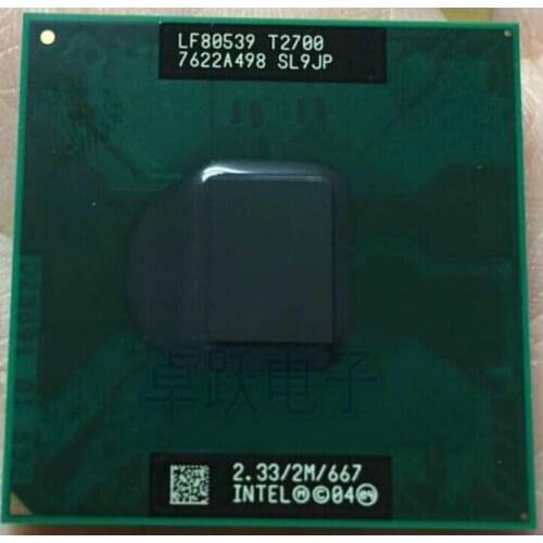 Free shipping Core Duo Mobile InteI t2700 Dual Core 2.33GHz 2M 667MHz BGA479 CPU Processor works on chipset 945