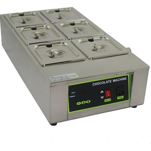 Free shipping Commercial Use 110v 220v 6 Tanks Digital Chocolate Melteing machine Solid butter Melter Electric heating furnace