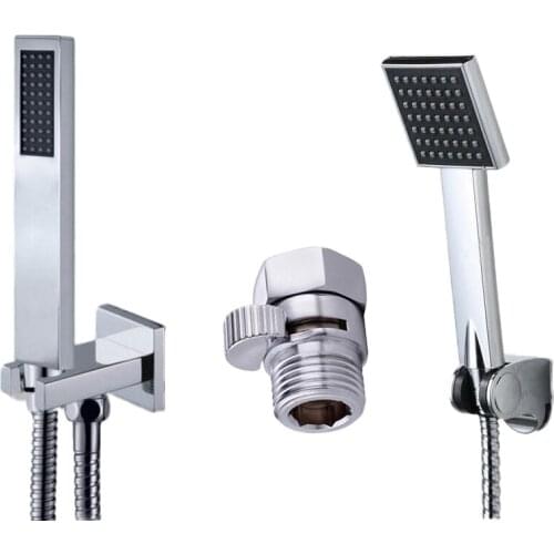 Free Shipping Hand Shower Sets Hand Shower + 2.45M Stainless Steel Shower Hose +Shut Off Valve + abs holder