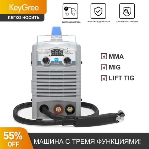 Keygree цифровой бытовой однофазный флакс-135, сердечник флакс, безгазовый Mig Mma инвертор, сварочный аппарат 3 в 1, другие дуг