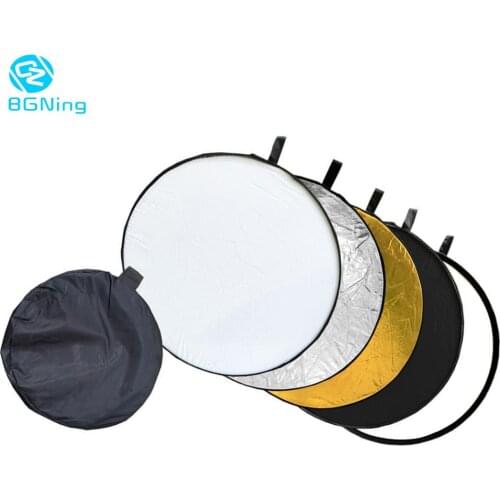 BGNing 60cm 80cm 110cm 5 in 1 Reflector Photography Collapsible Light Spotlight Flash Reflector Photo Studio Accessories