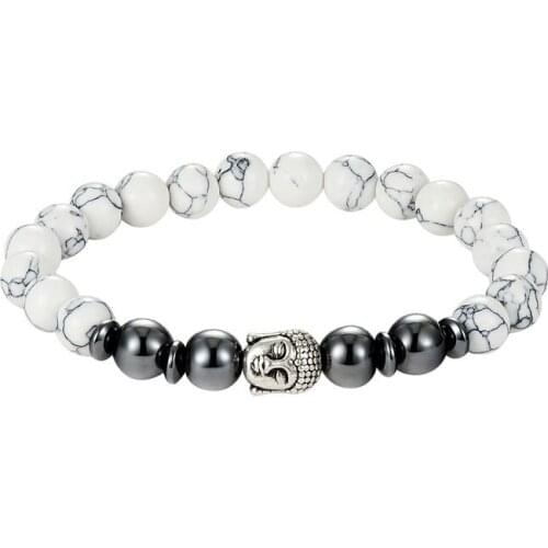 JAAFAR National wind obsidian natural stone lava stone prayer beads bracelet bracelet decorative jewelry yoga elastic bracelet