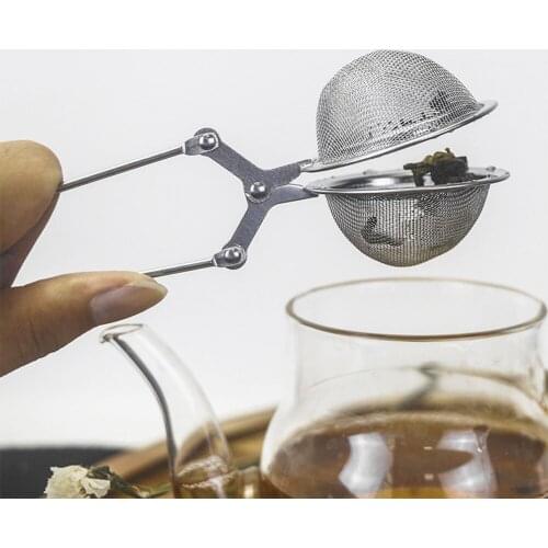 Tea Filter Kitchen Filter Stainless Steel Ball Shape Domestic Tea Ball Useful Tool Stainless Steel Push Style Simple Convenient