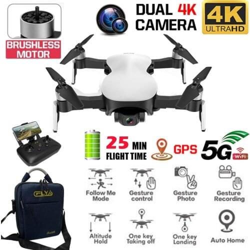 Dual GPS Drone 4k 3-Axis Gimbal Brushless Quadcopter GPS+light flow+Ultrasonic wave Positioning RC Helicopter Professional Drone
