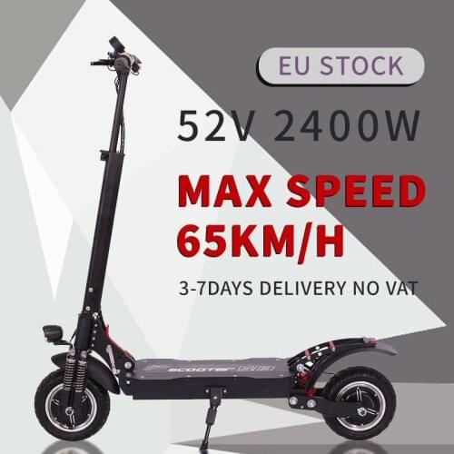 52V 2400W Electric Scooter Adults 65KM/H Dual Motor 10inch Off Road Tire Foldable Kick E Scooter Skateboard Patinete Electrico
