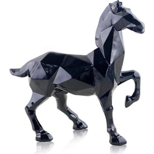 NEW 2020 HORSE STATUE FIGURINE MODERN ABSTRACT GEOMETRIC STYLE RESIN HORSE ANIMAL LARGE ORNAMENT HOME DECORATION ACCESSORIES