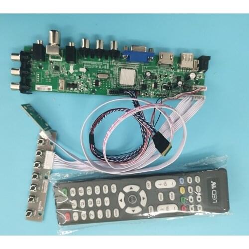 Kit For B140RW03 V1/B140RW03 V0 TV LVDS USB AV 1600X900 WLED Signal controller board 40pin DVB-T remote VGA LED HDMI digital 14"