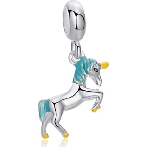 Valentines day mary poppins bijoux Beads horse Charm Fits Charms plata de ley Original Bracelet Jewelry DGB629