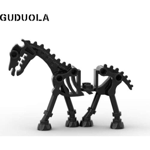 Guduola Speical bricks 59228 Black Skeleton Horse Parts Small Particle Building Block Educational DIY Toys 4pcs/lot