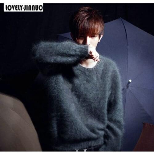 Fashion New genuine mink cashmere sweater brand pullovers men 100% pure cashmere sweater man coat free shipping JN130