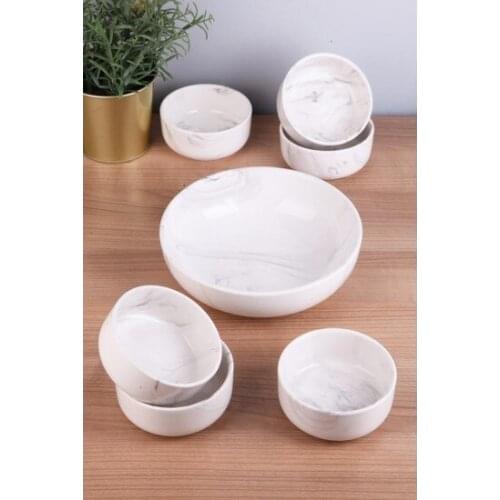 Yns Marble Patterned Confectionary 7li Set dinner plates тарелки для еды посуда для сервировки plate plateau de service