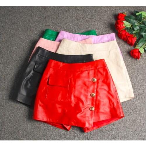 Genuine Free shipping,Brand leather womens shorts.fashion soft sheepskin slim short pants,quality female lady sexy shorts
