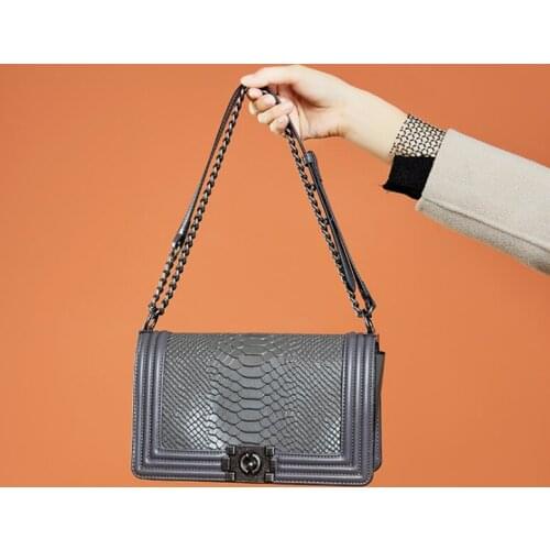 Genuine Leather Crossbody Bag for Women 2021 Fashion Chain Female Shoulder Bag Luxury Handbags Classic Retro Flap Bag sac a main