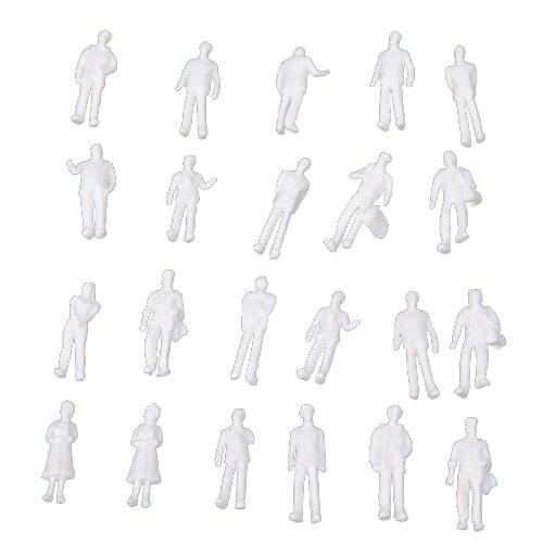 50/100pcs HO Scale 1:100/1:200/1:30 White/Multicolor Model People Unpainted Train Figures
