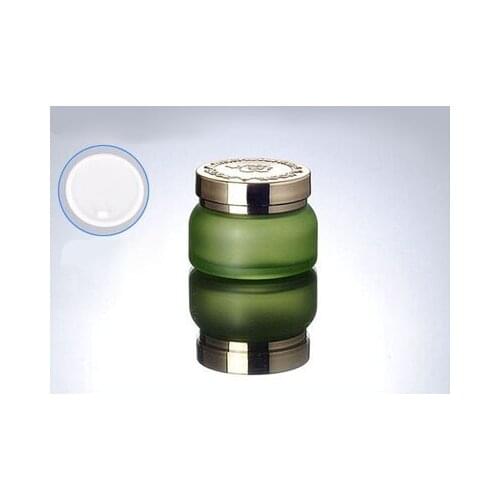 NEW 50G green glass cream jar with gold lid cosmetic container cream jar Cosmetic Jar Cosmetic Packaging glass bottle