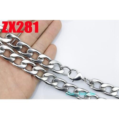 Wholesale -big punk 15mm stainless steel necklace TK Figaro chain fashion Jewelry man male necklace chains 6pcs ZX281