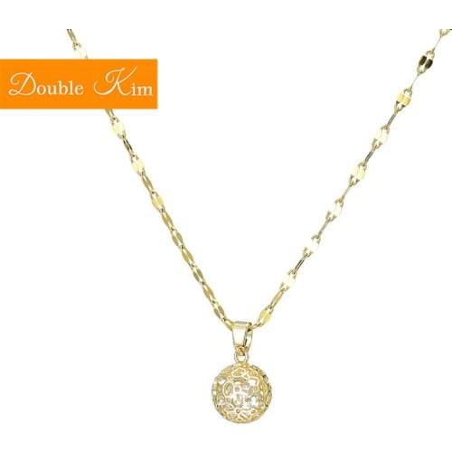 Hollow Geometry Pendant Necklace Titanium Steel Stainless Metal Rose Gold Chain Necklace Fashion Trendy Women Jewelry Gift