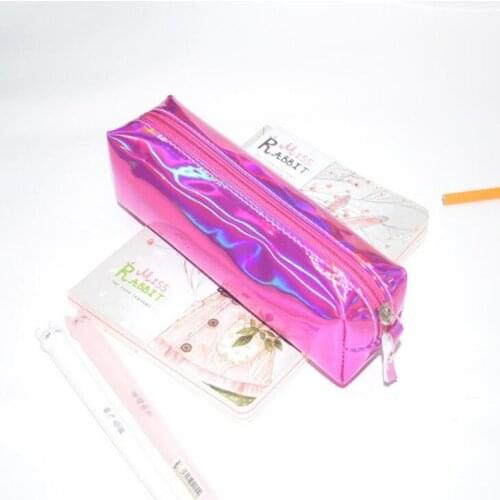 Iridescent Laser Pencil Case Quality PU School Supplies Stationery Gift Pencilcase School Cute Pencil Box School Tools LX1876