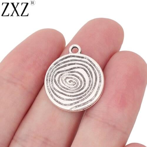 ZXZ 10pcs Tibetan Silver Spiral Swirl Vortex Charms Pendants 2 Sided for Necklace Bracelet Jewelry Making Findings