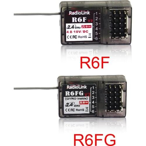 Radiolink R6F/R6FG 6CH 2.4GHz Receiver with Gyro Integrated and HV Servo Supported for RC4GS/RC6GS/RC4G/T8FB