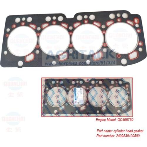Cylinder head gasket for Quanchai engine QC498T50, head gasket part number: 2409830100500