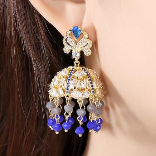 Zlxgirl pearl beads Earring Mirco Paved zircon Stud Earrings for women couple gifts fashion Indian And Dubai gold stud earrings