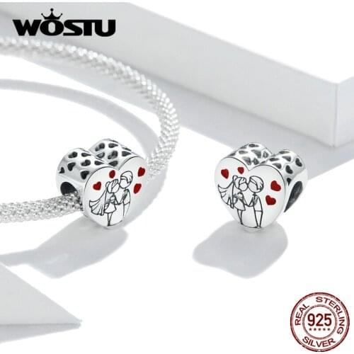 WOSTU 925 Sterling Silver Sweet Time Charm for Original Bracelet or Bangle Silver 925 DIY Jewelry make Accessories DAC358