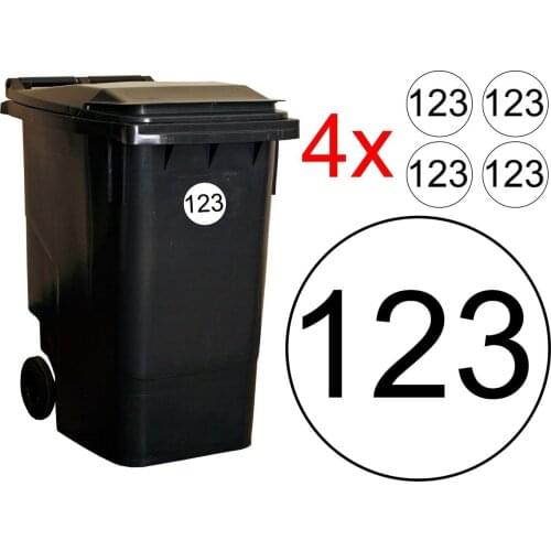 X4 WHEELIE BIN NUMBERS CUSTOMIZED HOUSE NUMBER STICKERS