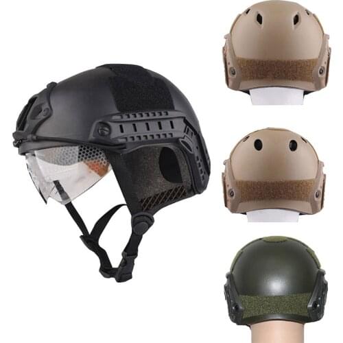 Tactical Airsoft Fast Helmet Cover with Goggles Protective Painball CS Lightweight Helmet CS Riding Hunting Airsoft Accessories