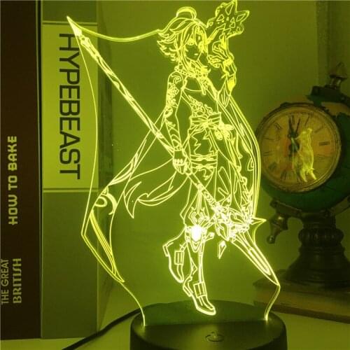 Genshin Impact Night Light 3D Illusion Lamp Hot Game Light for Bedroom Decor LED Light Atmosphere Bedside Night Lamps Kids Gift