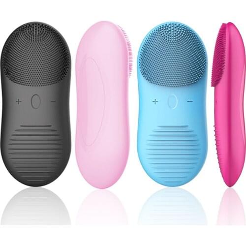 Wireless Charging Waterproof Ultrasonic Face Pore Cleansing Instrument Sonic Vibration Electric Silicone Facial Cleansing Brush