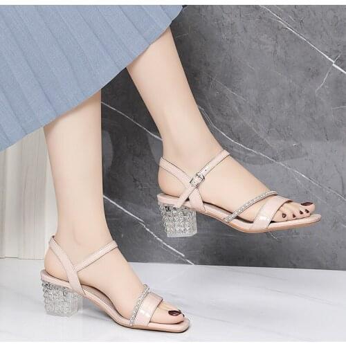 New Fashion Women High Heels Ankle Strap Buckle Sandals Ladies Summer Party Shoes