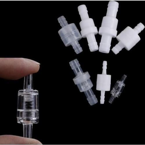 1Pc Plastic One Way Inline Check Valve Gas Air Liquid Water Fluids Valve 4mm / 6mm / 8mm / 12mm Optional White Transparent